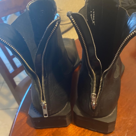  Zipper ankle Boots/Black